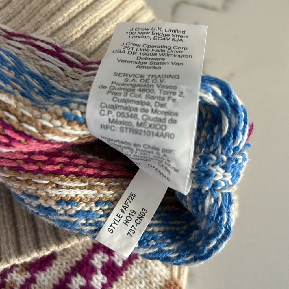 J Crew wool Fair Isle Knit Crewneck sweater size xsmall Ercu Multicolor EUC - Picture 11 of 11